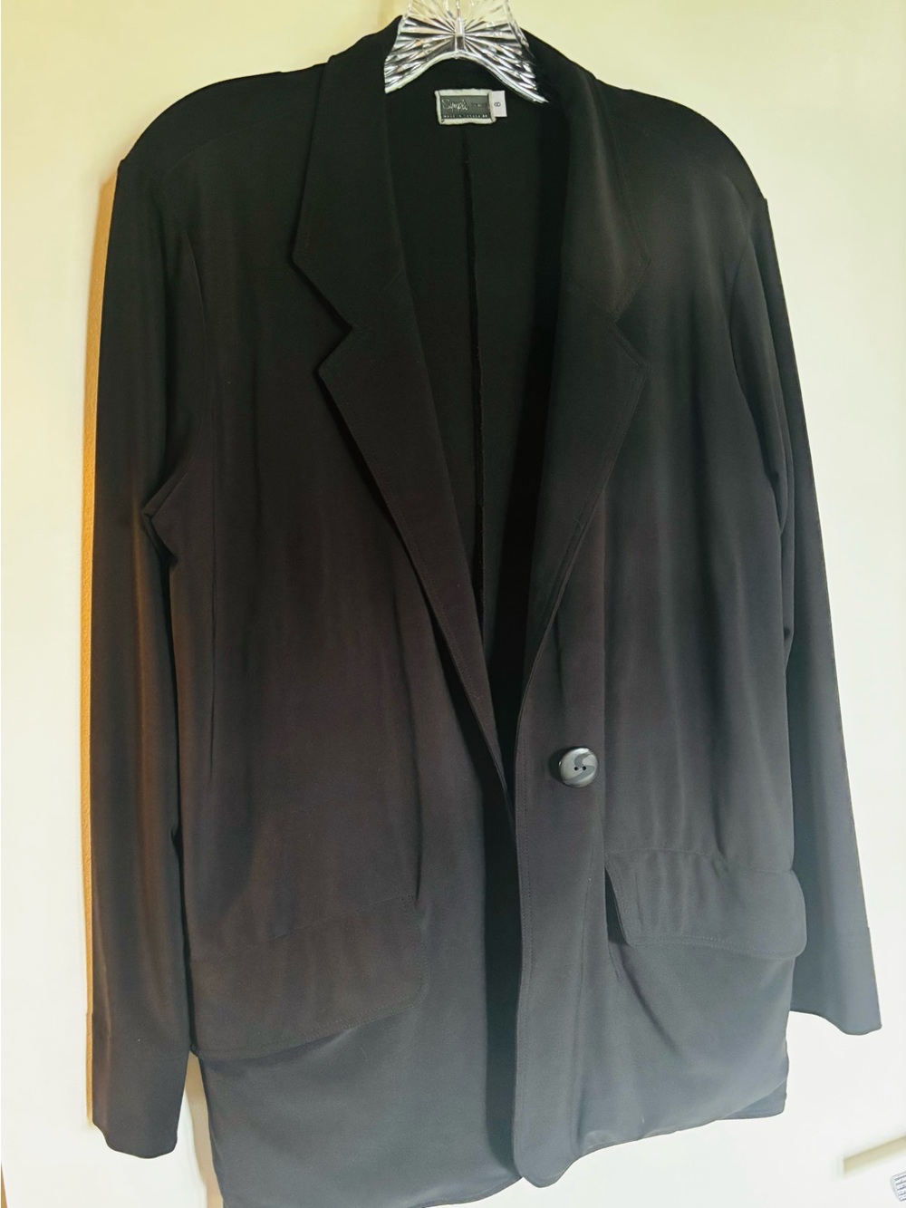 Sympli Black Single-Button Blazer with Pockets